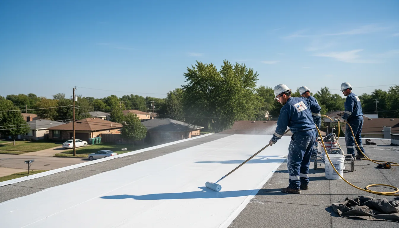 Commercial roof coating in Stow, NY near me